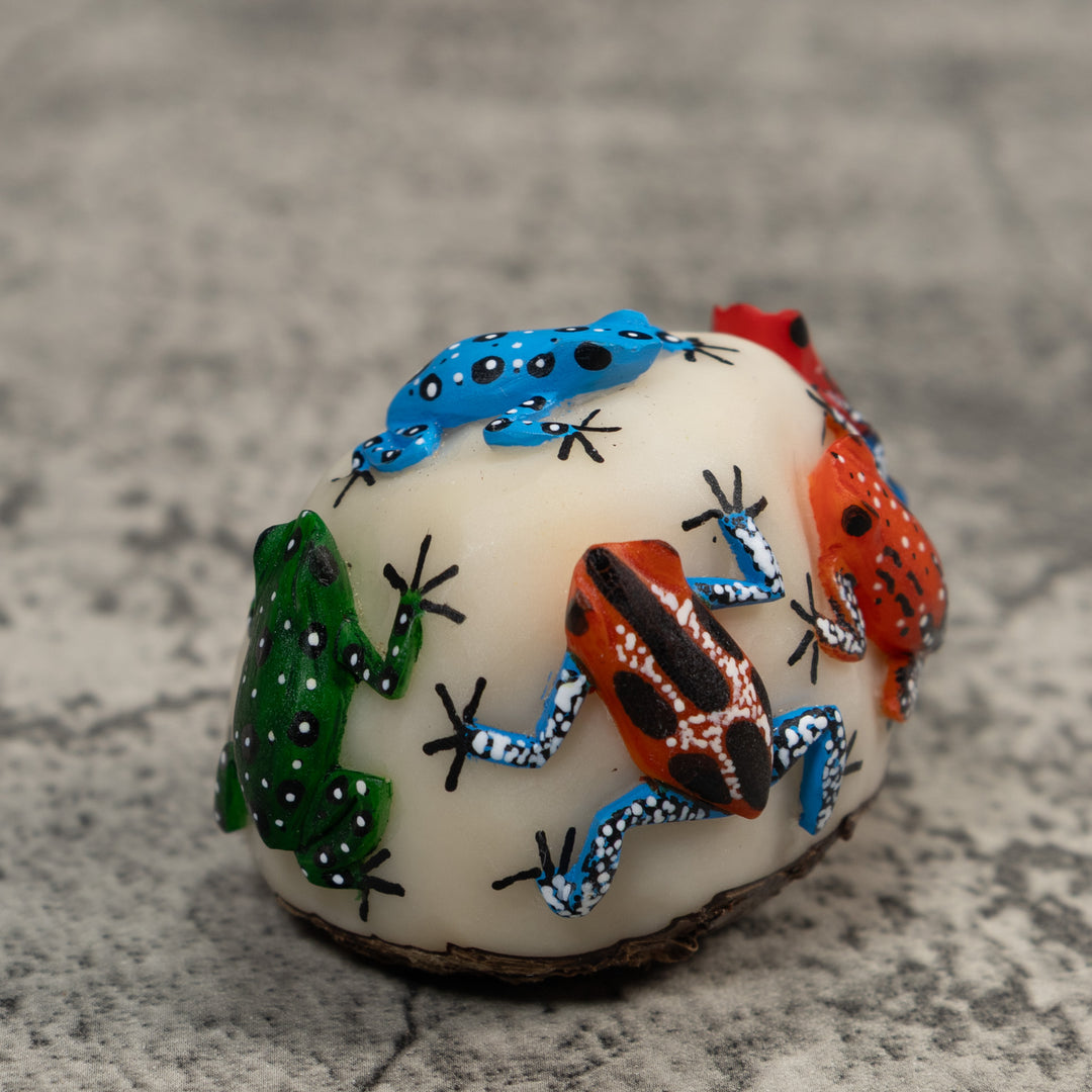Multiple Poison Dart Frog Tagua Carving