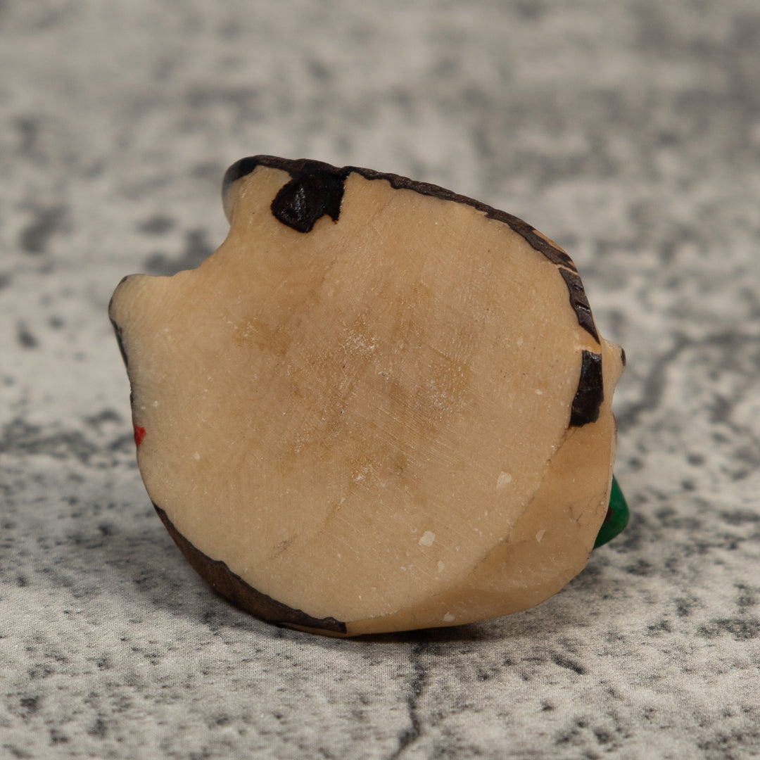 Vintage Green And Black Poison Dart Frog Tagua Carving