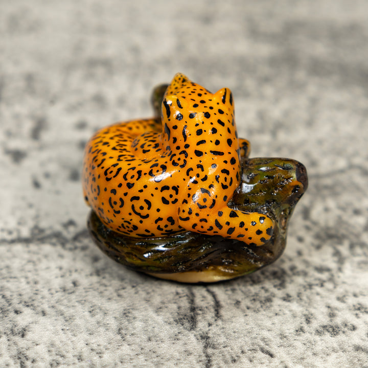 Jaguar Cat Tagua Carving
