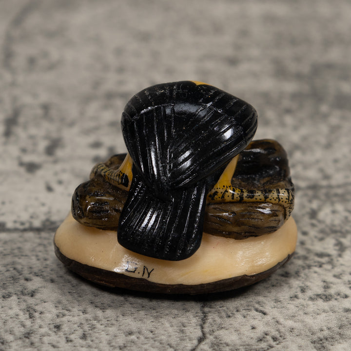 Black And Yellow Oriole Bird Tagua Carving