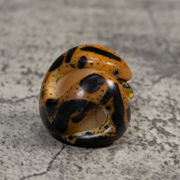 Vintage Snake Eating Frog Tagua Carving