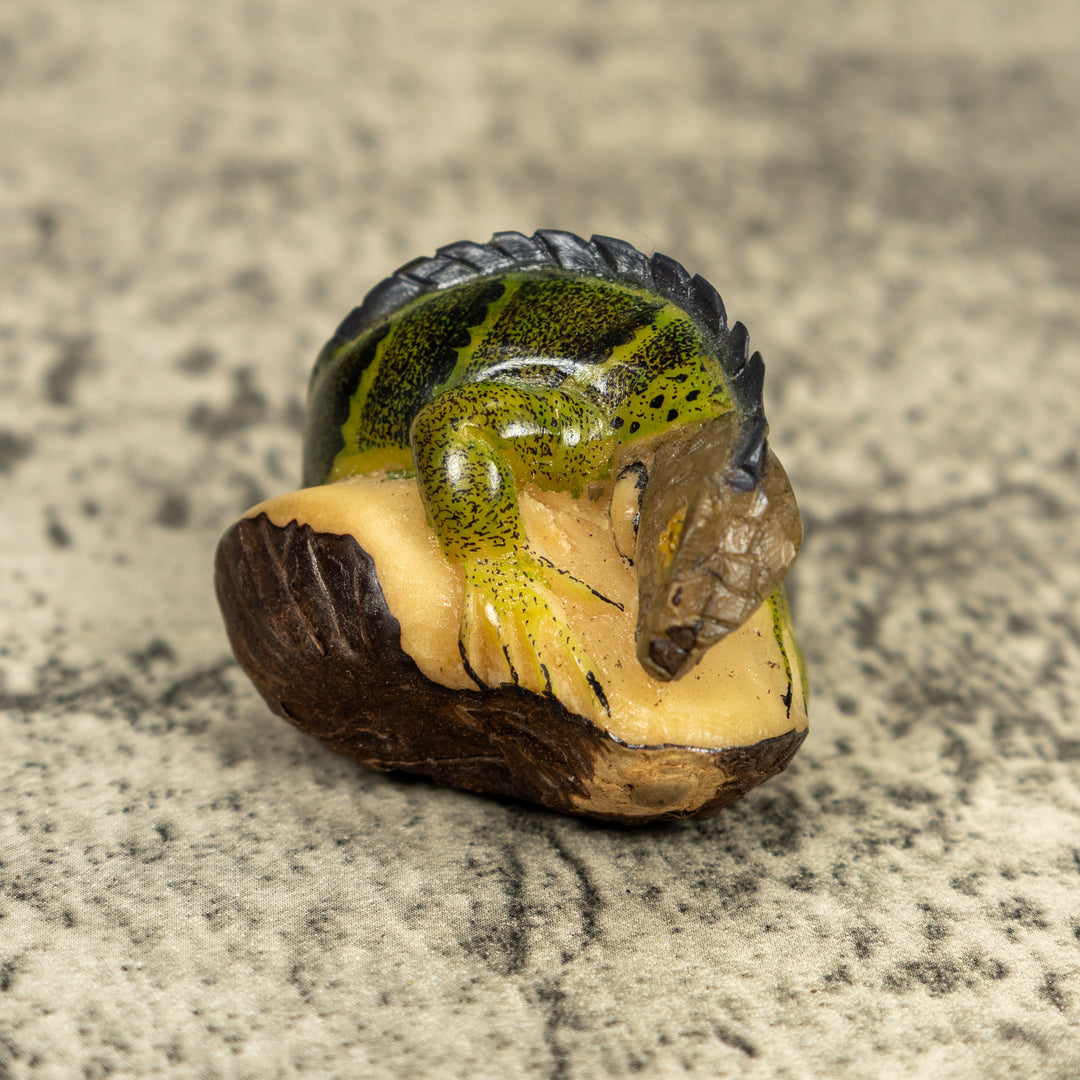 Green Iguana Lizard Tagua Carving