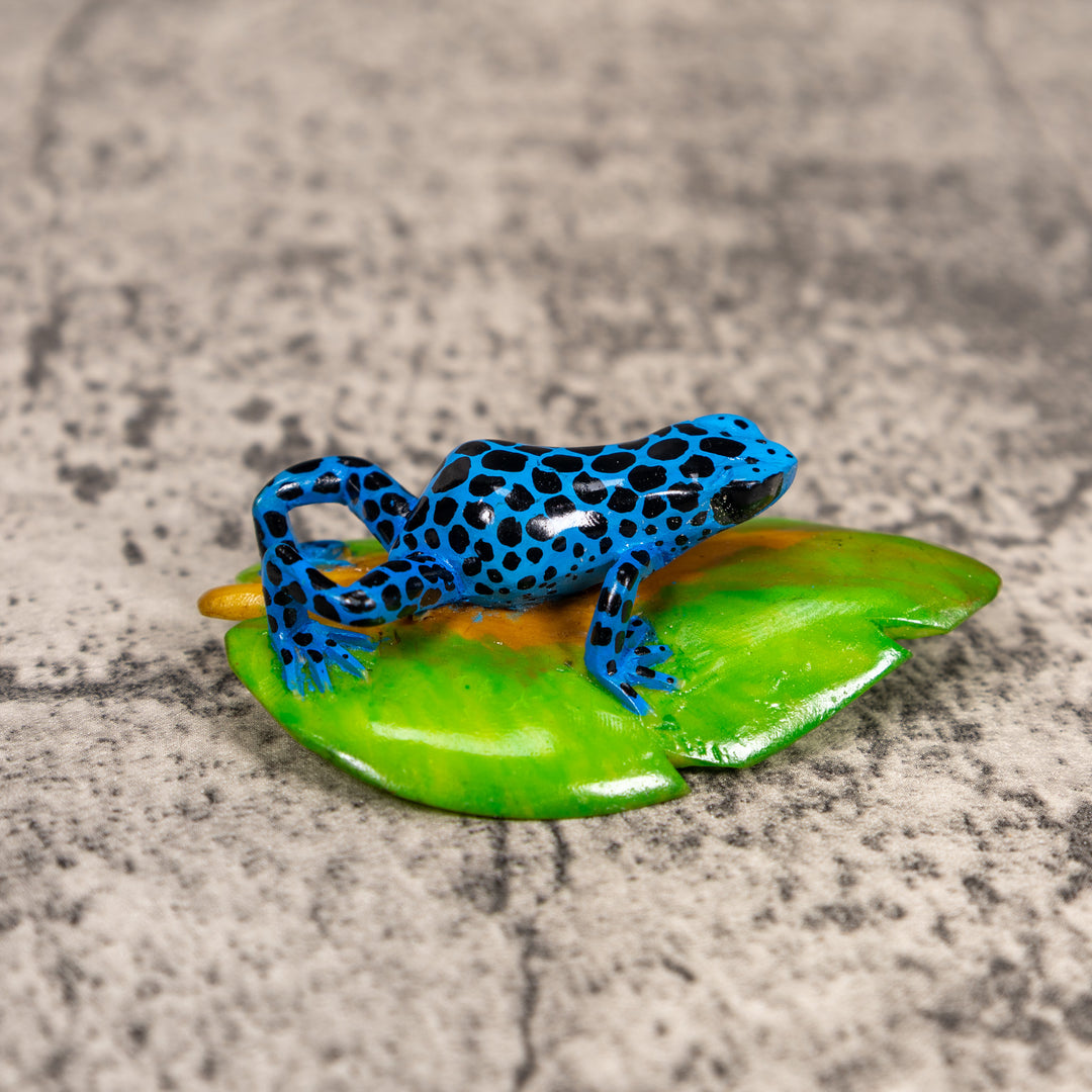 Blue And Black Poison Dart Frog Tagua Carving