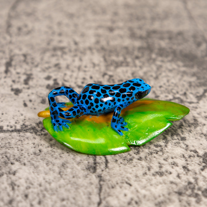 Blue And Black Poison Dart Frog Tagua Carving