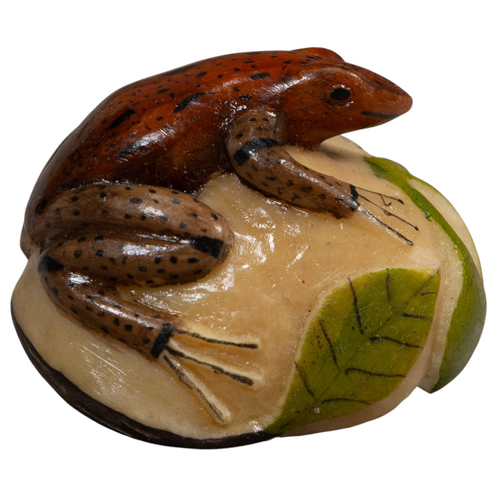 Brown And Black Poison Dart Frog Tagua Carving