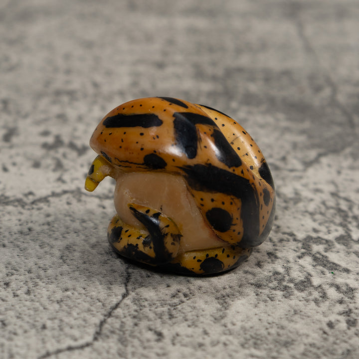 Vintage Snake Eating Frog Tagua Carving