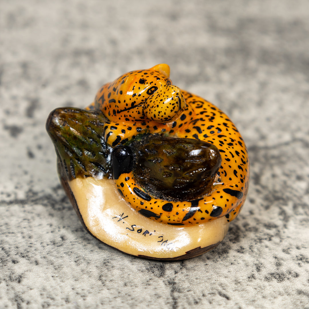 Jaguar Cat Tagua Carving