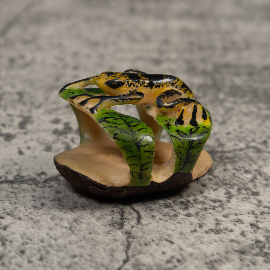 Black And Yellow Undercur Poison Dart Frog Tagua Carving