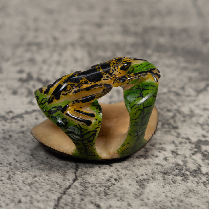 Black And Yellow Undercur Poison Dart Frog Tagua Carving