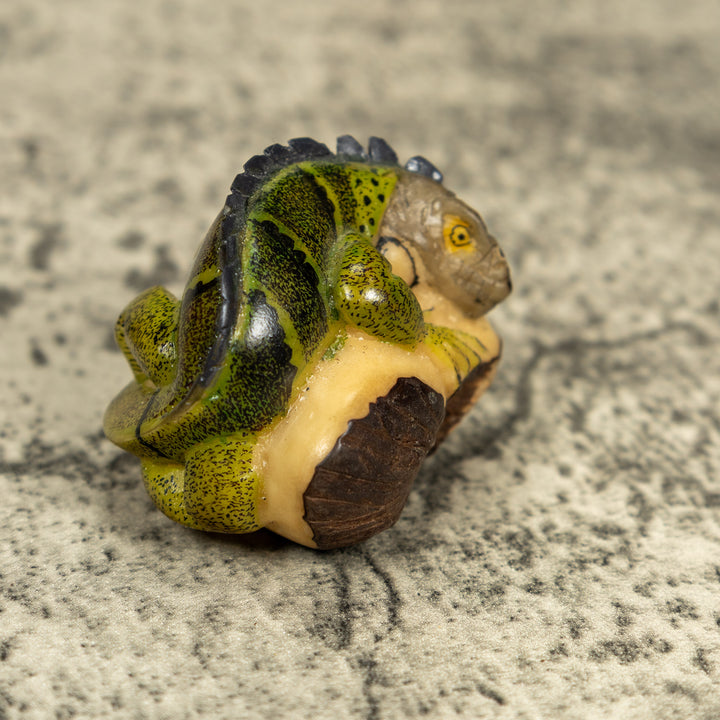 Green Iguana Lizard Tagua Carving