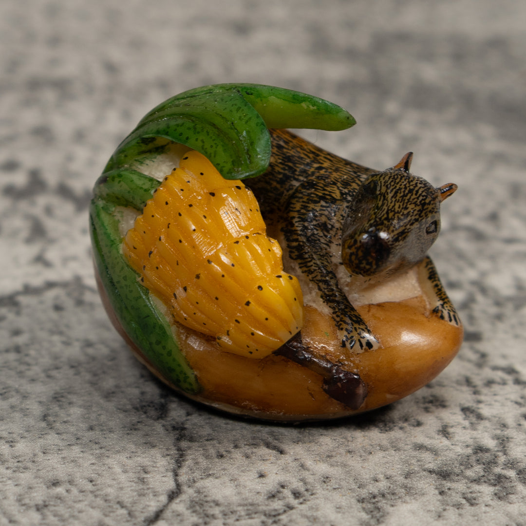 Neque Agouti With Bananas Tagua Carving