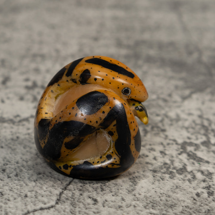 Vintage Snake Eating Frog Tagua Carving