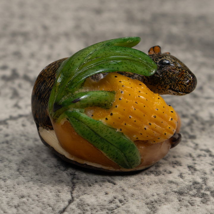 Neque Agouti With Bananas Tagua Carving