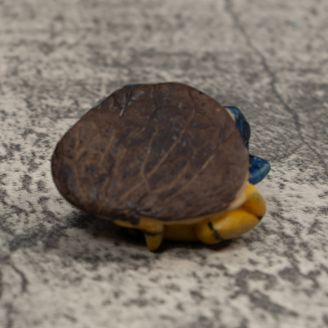 Triple Orange Blue And Yellow Frog Tagua Carving