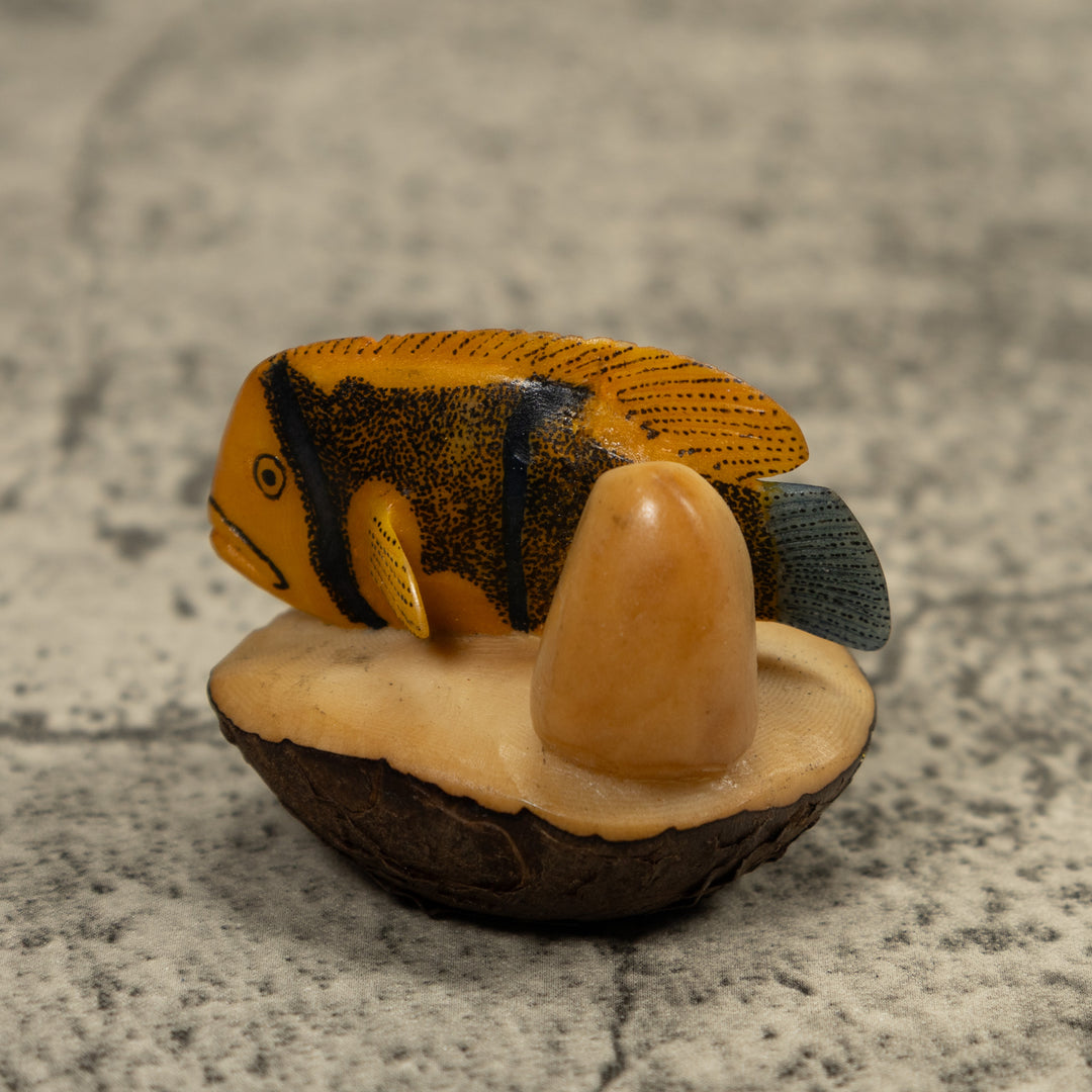 Vintage Tropical Fish Tagua Carving