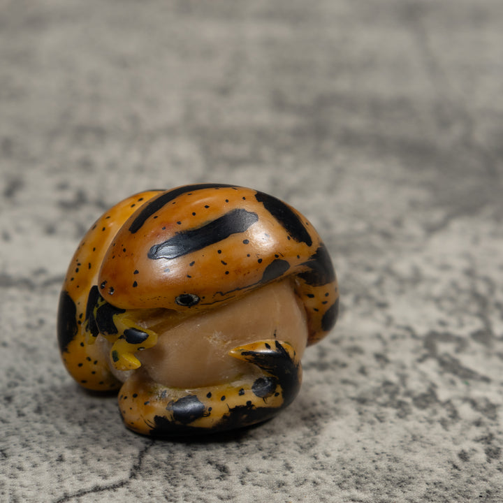 Vintage Snake Eating Frog Tagua Carving