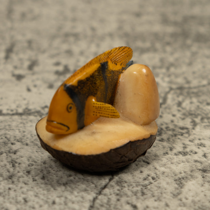 Vintage Tropical Fish Tagua Carving
