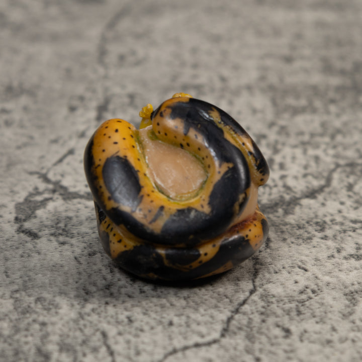 Vintage Snake Eating Frog Tagua Carving
