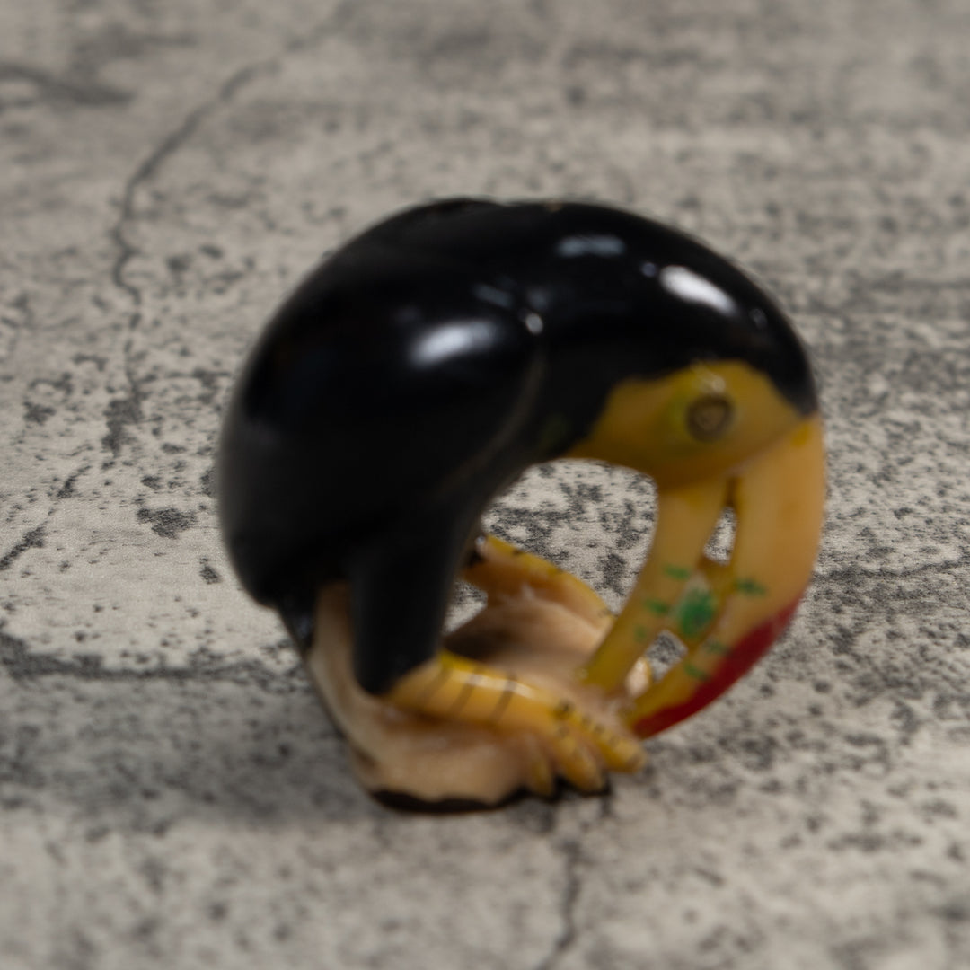 Vintage Toucan Parrot Tagua Carving