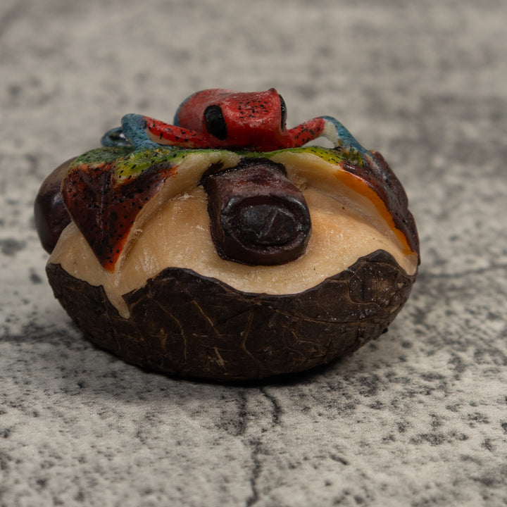 Red And Blue Poison Dart Frog Tagua Carving