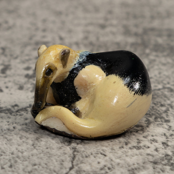 Black And Beige Anteater Tagua Carving