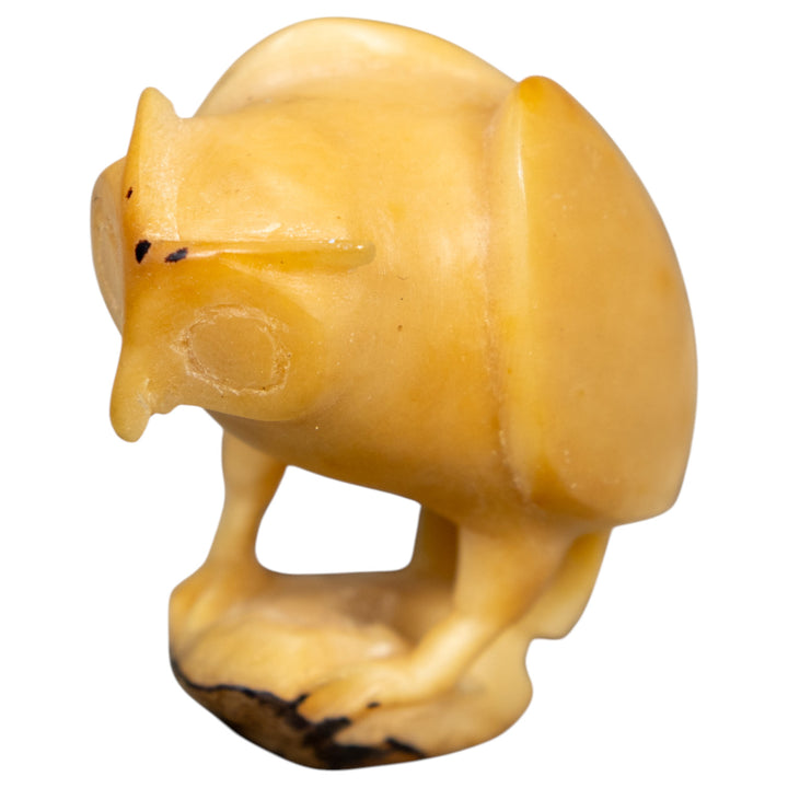 Natural White Owl Bird Tagua Carving