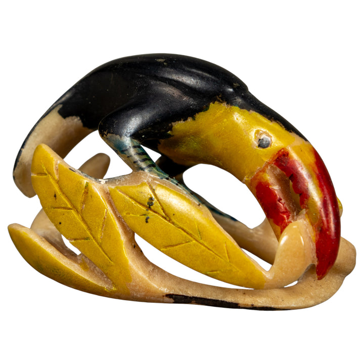 Vintage Toucan Parrot Bird Tagua Carving