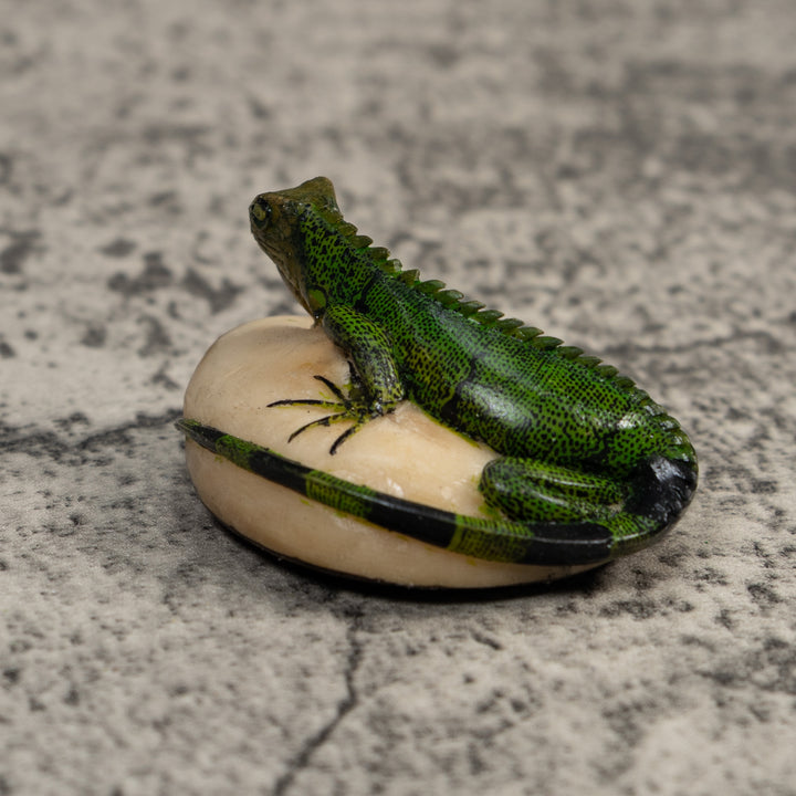 Green Iguana Lizard Tagua Carving