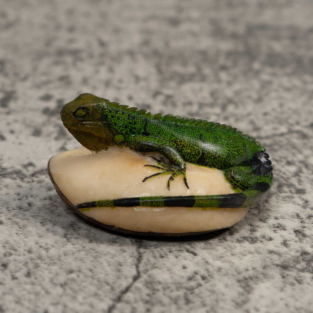 Green Iguana Lizard Tagua Carving