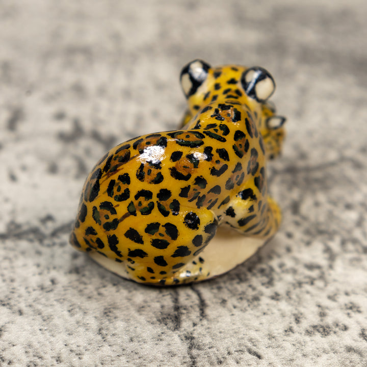 Jaguar Cat With Cub Tagua Carving