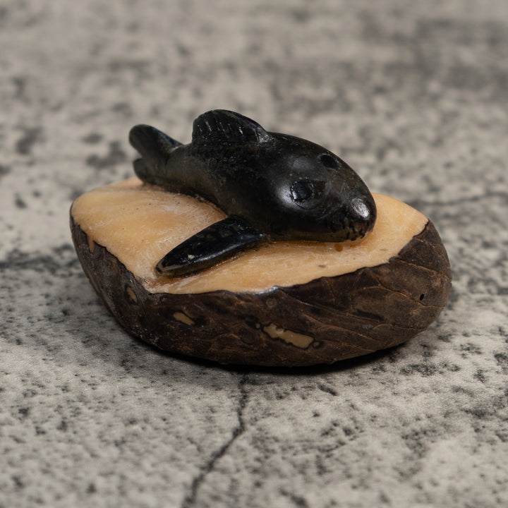 Black Dolphin Tagua Carving