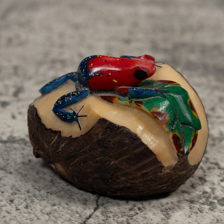 Red And Blue Poison Dart Frog Frog Tagua Carving