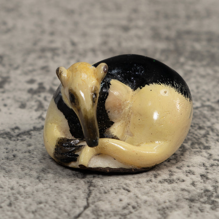 Black And Beige Anteater Tagua Carving