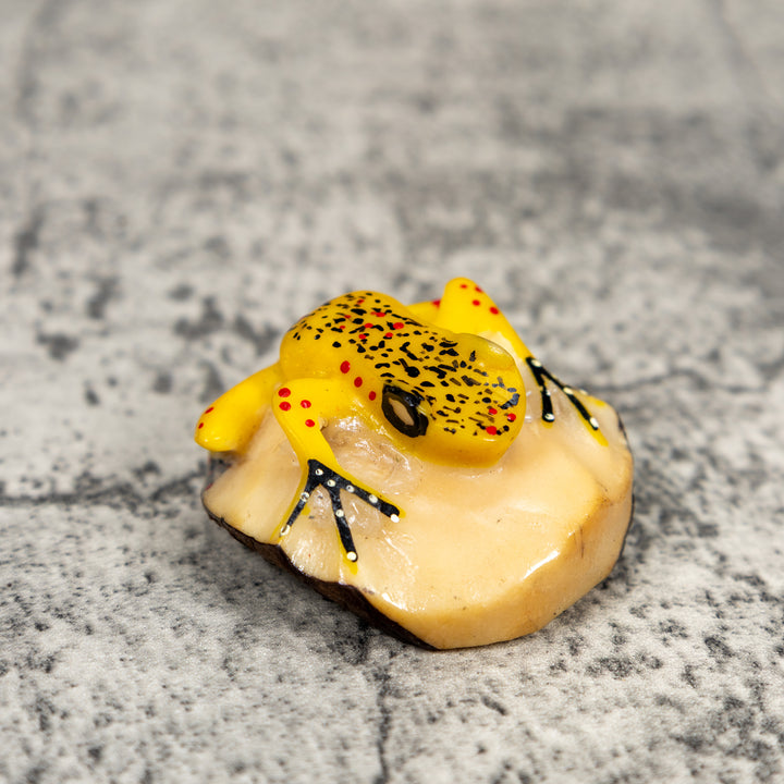 Yellow Poison Dart Frog Tagua Carving