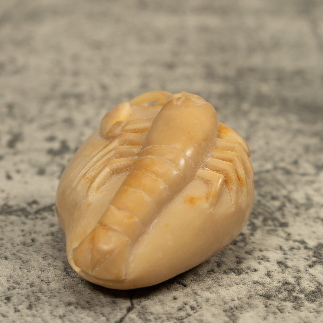 Vintage White Shrimp Tagua Carving