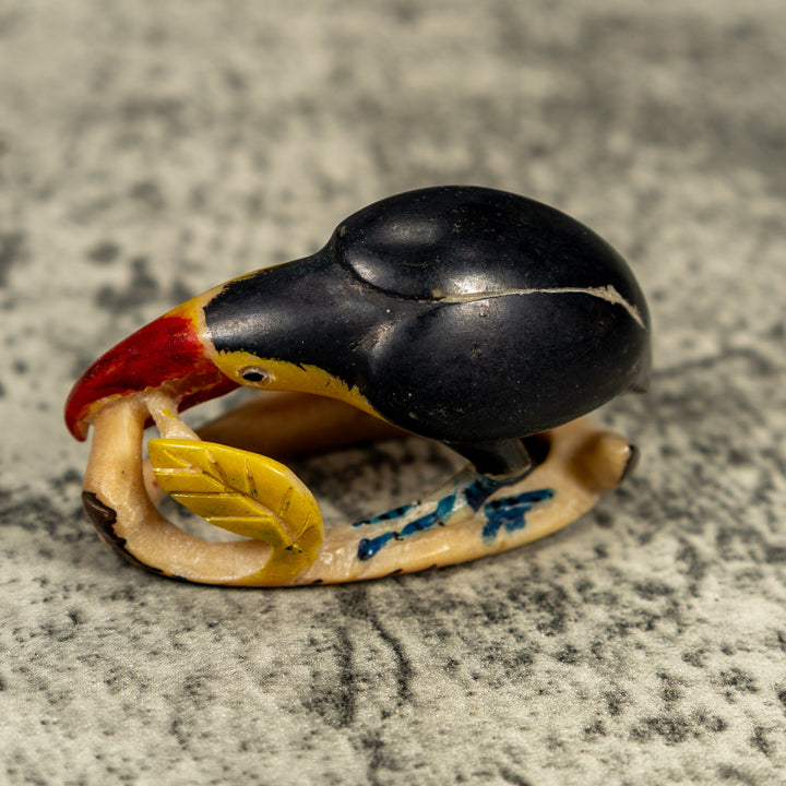 Vintage Toucan Parrot Bird Tagua Carving