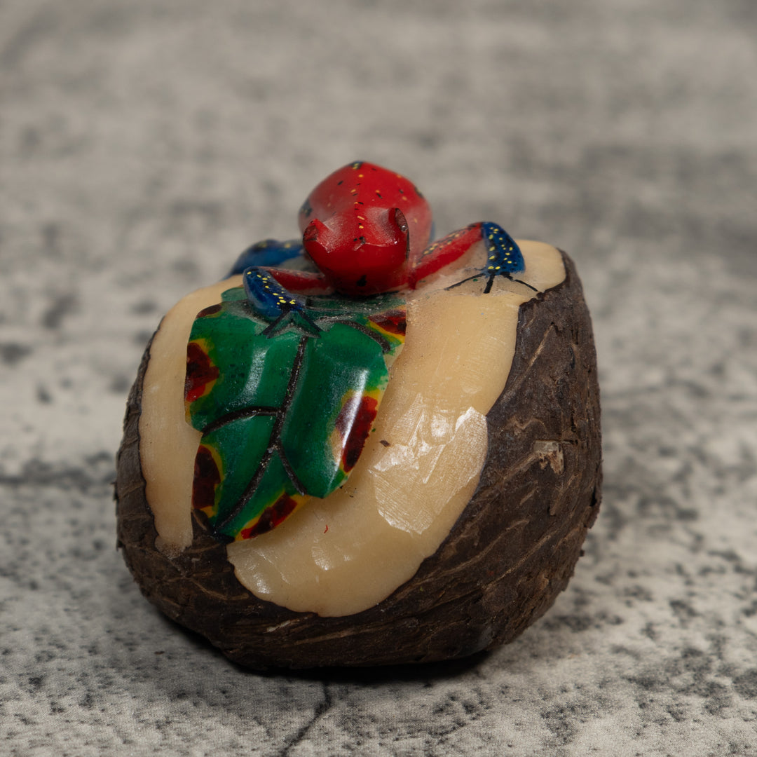 Red And Blue Poison Dart Frog Frog Tagua Carving