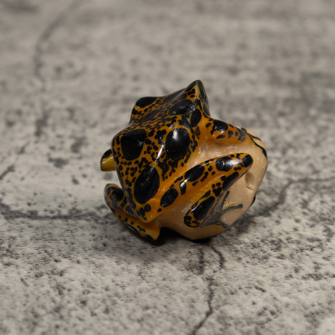 Brown And Black Poison Dart Frog Tagua Carving