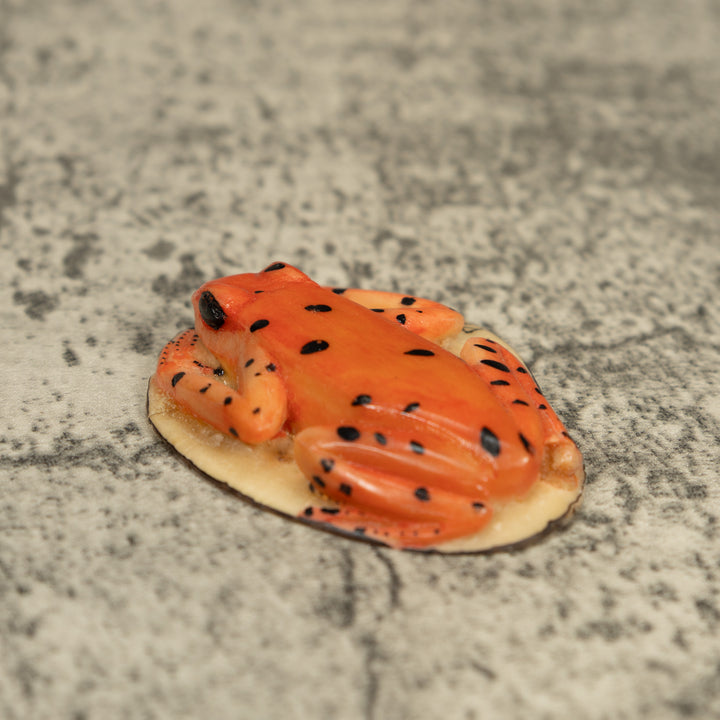 Orange Jungle Frog Tagua Carving