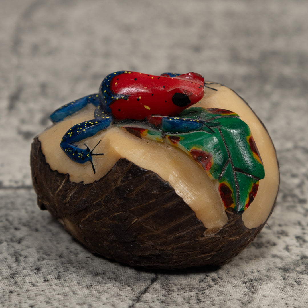 Red And Blue Poison Dart Frog Frog Tagua Carving