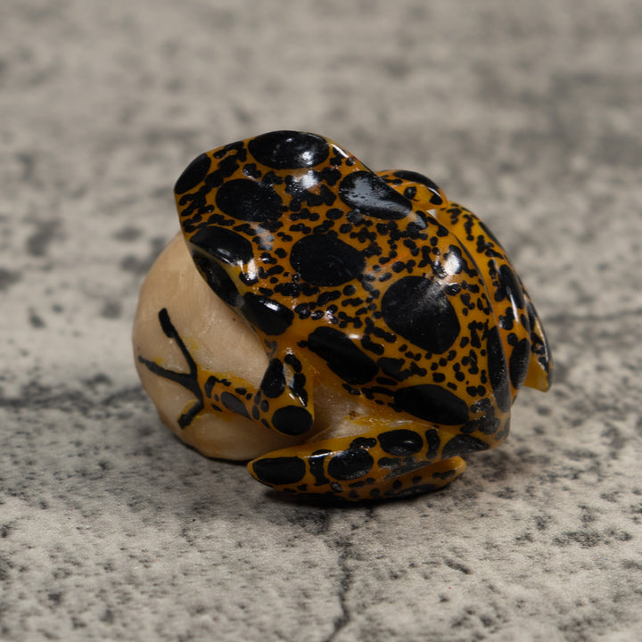 Brown And Black Poison Dart Frog Tagua Carving