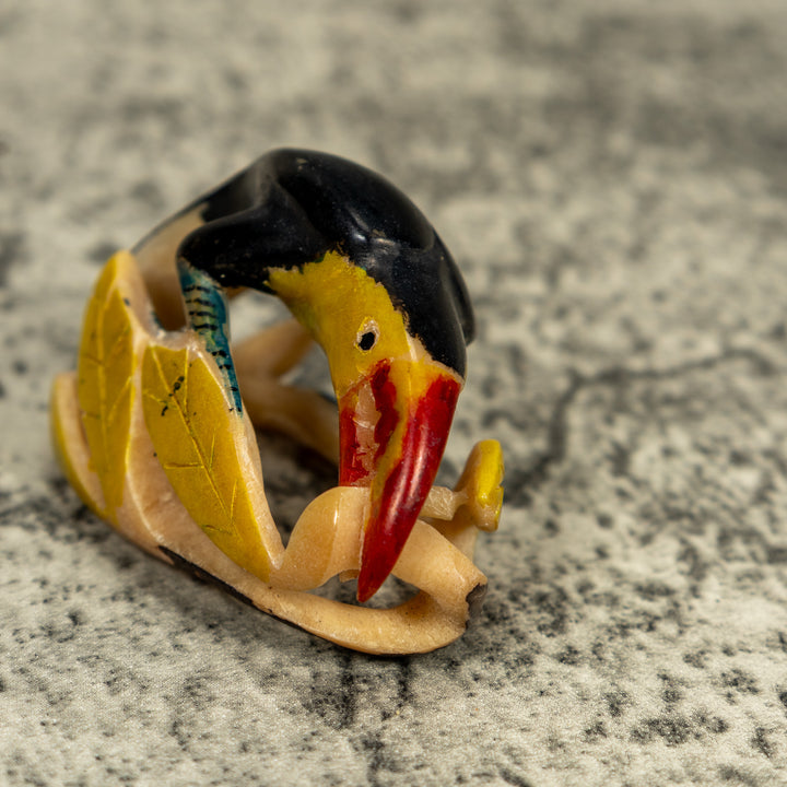 Vintage Toucan Parrot Bird Tagua Carving