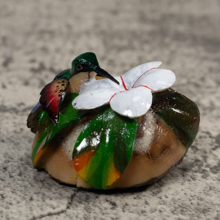 Multicolor Hummingbird Tagua Carving