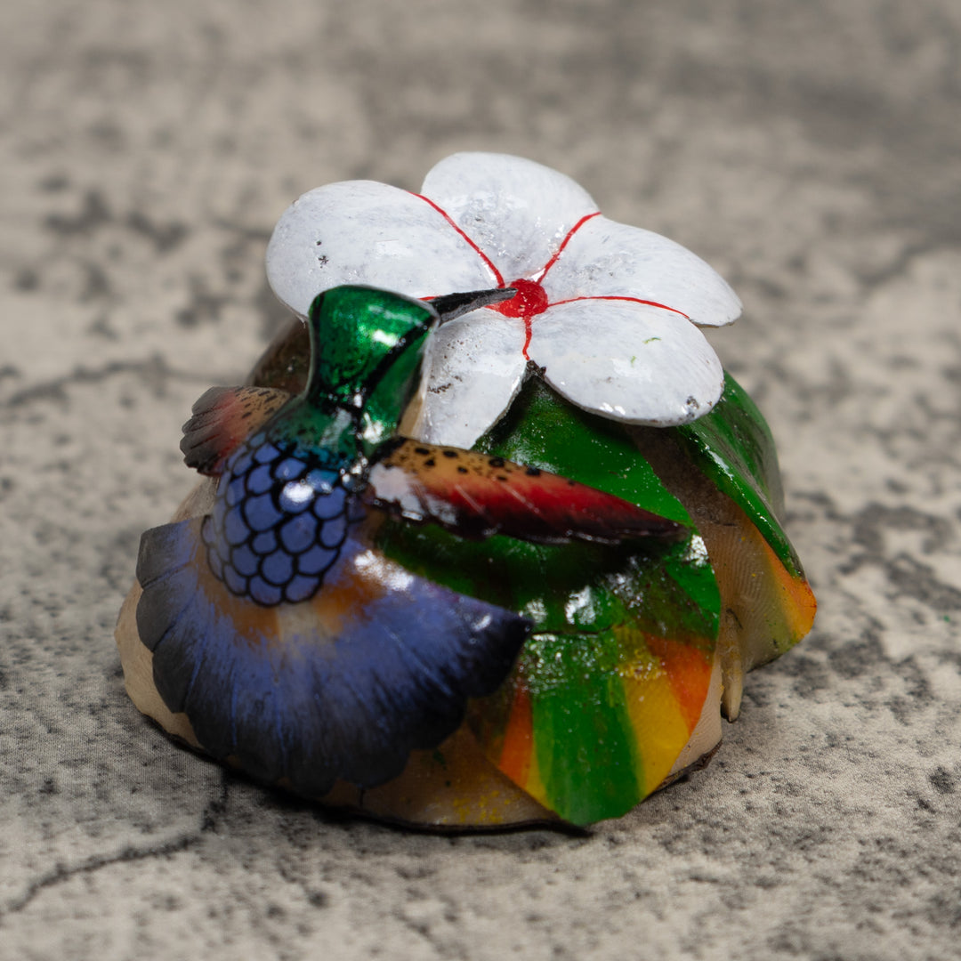 Multicolor Hummingbird Tagua Carving