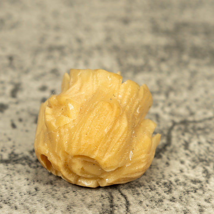 Natural White Neque Agouti And Wood Log Tagua Carving