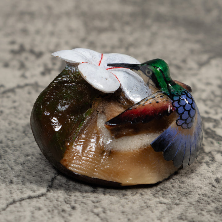 Multicolor Hummingbird Tagua Carving