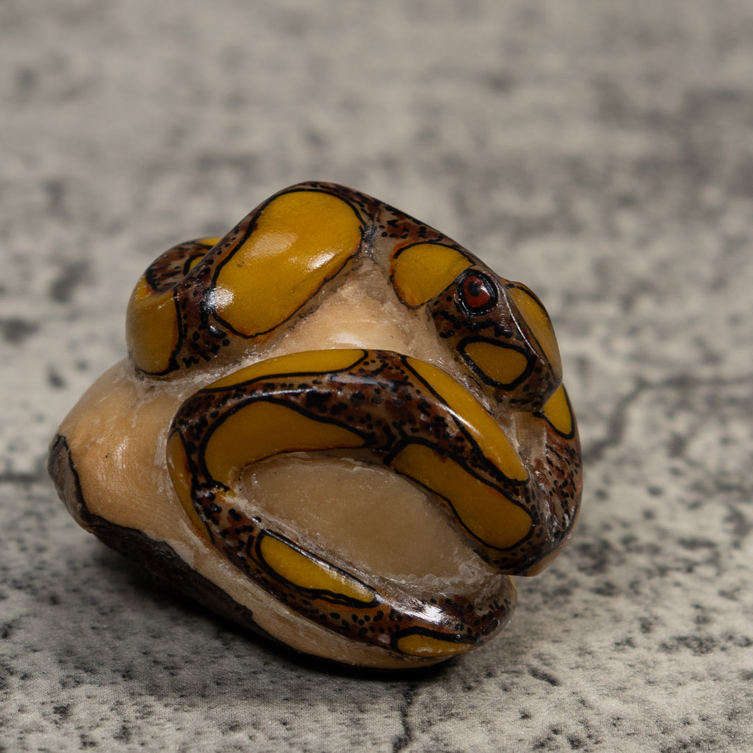 Yellow And Brown Snake Bushmaster Tagua Carving