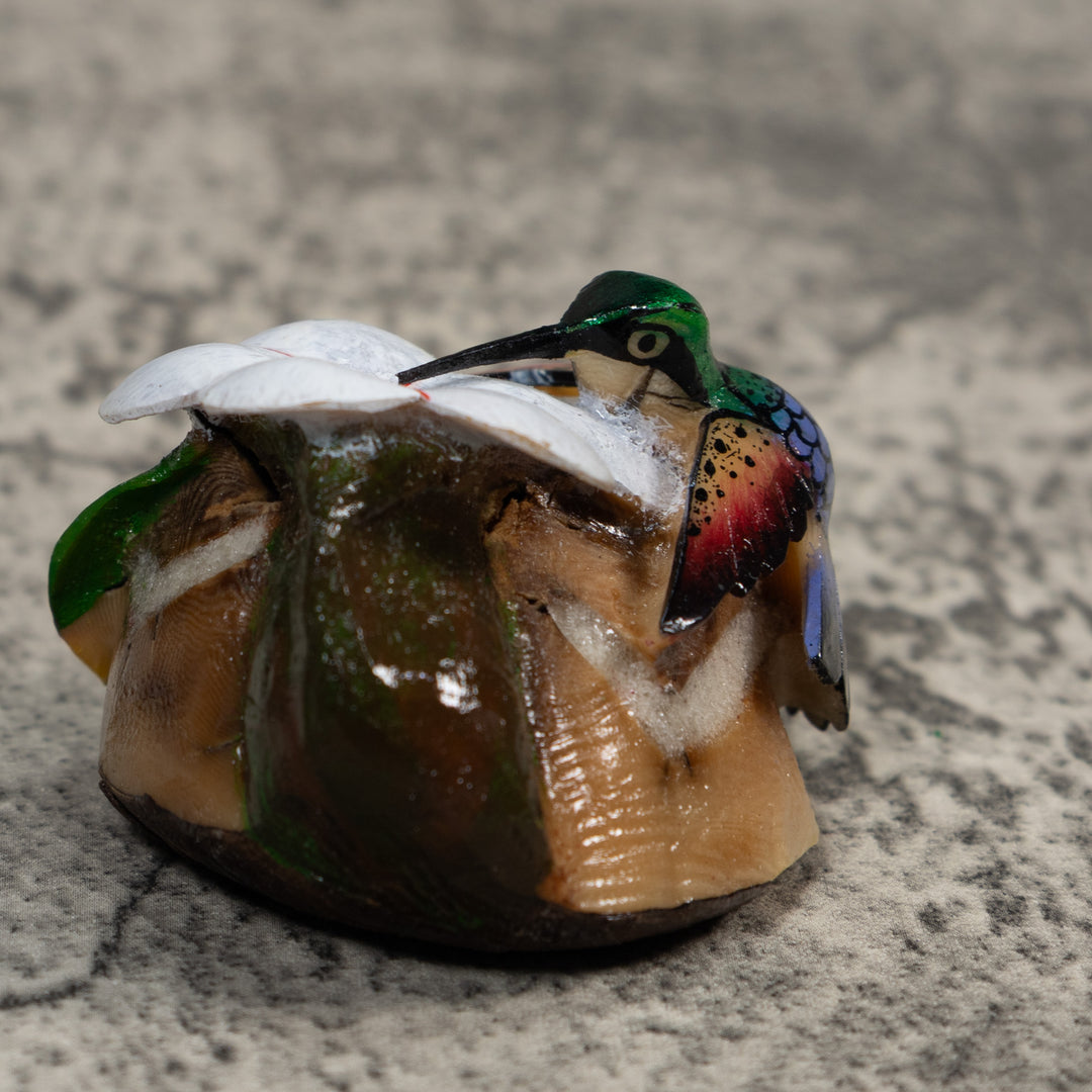 Multicolor Hummingbird Tagua Carving