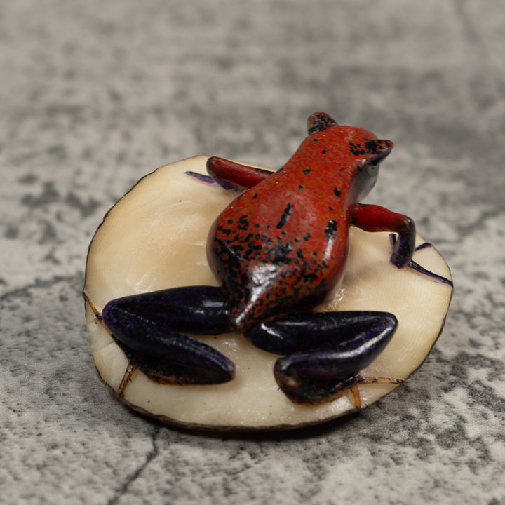Red And Black Poison Dart Frog Frog Tagua Carving