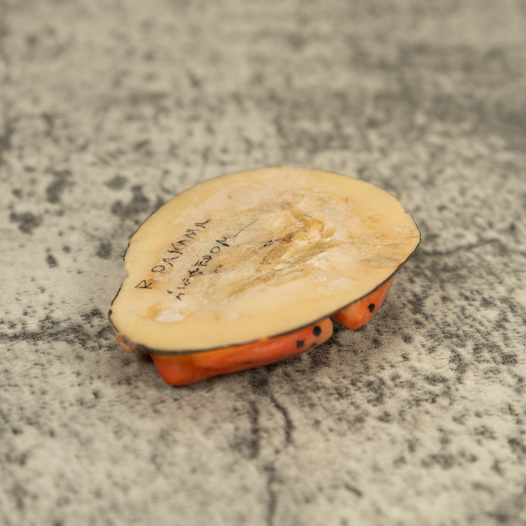 Orange Jungle Frog Tagua Carving